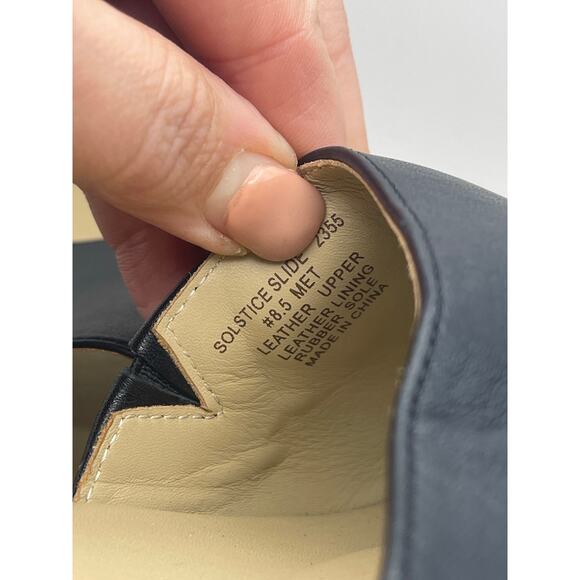 ABEO Solstice slide black leather upper wedge sandal Women’s Sz 8.5 - Picture 6 of 7